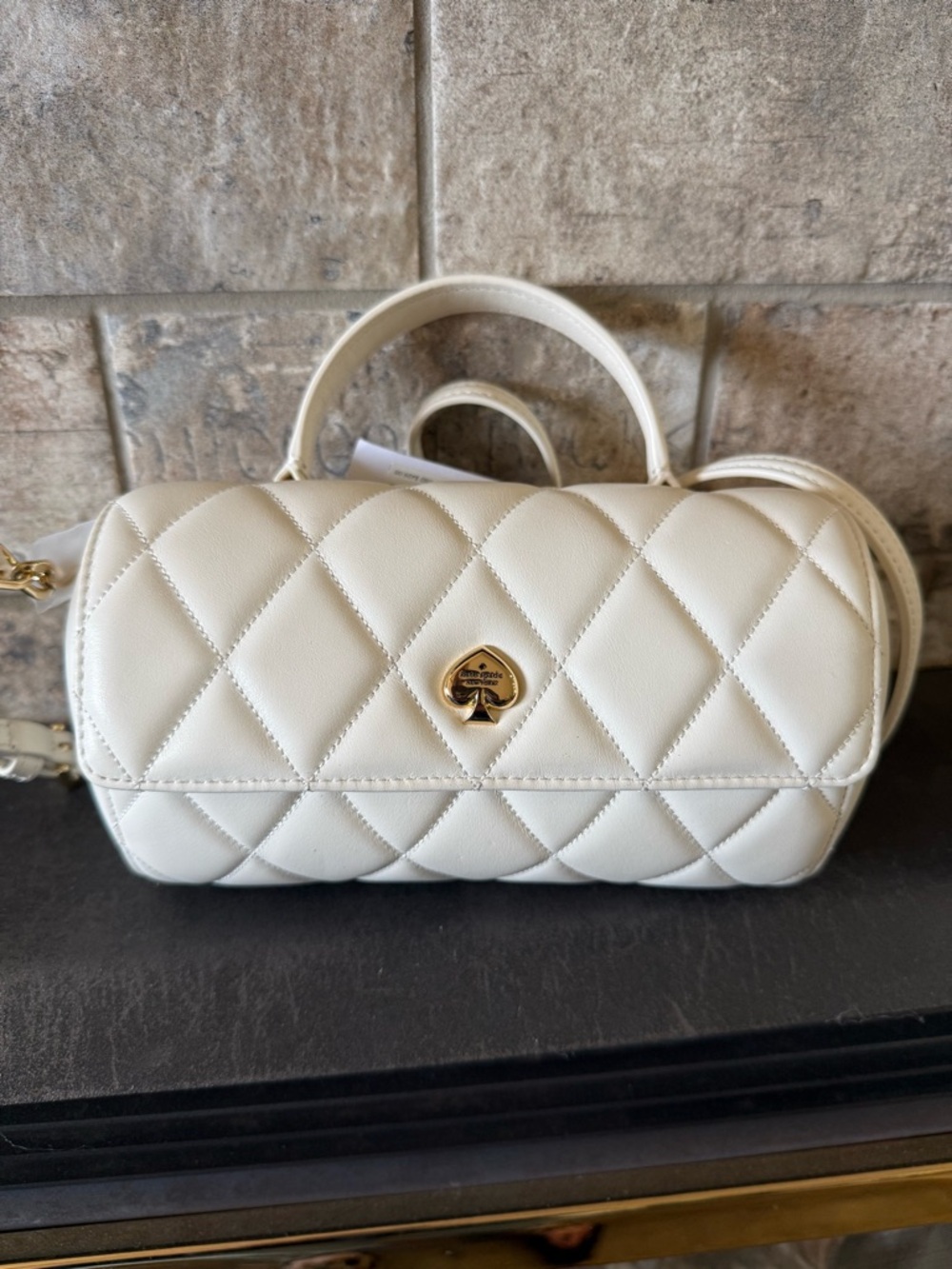 Kate Spade Quilted Heart Shape Leather Top-Handle Crossbody Bag